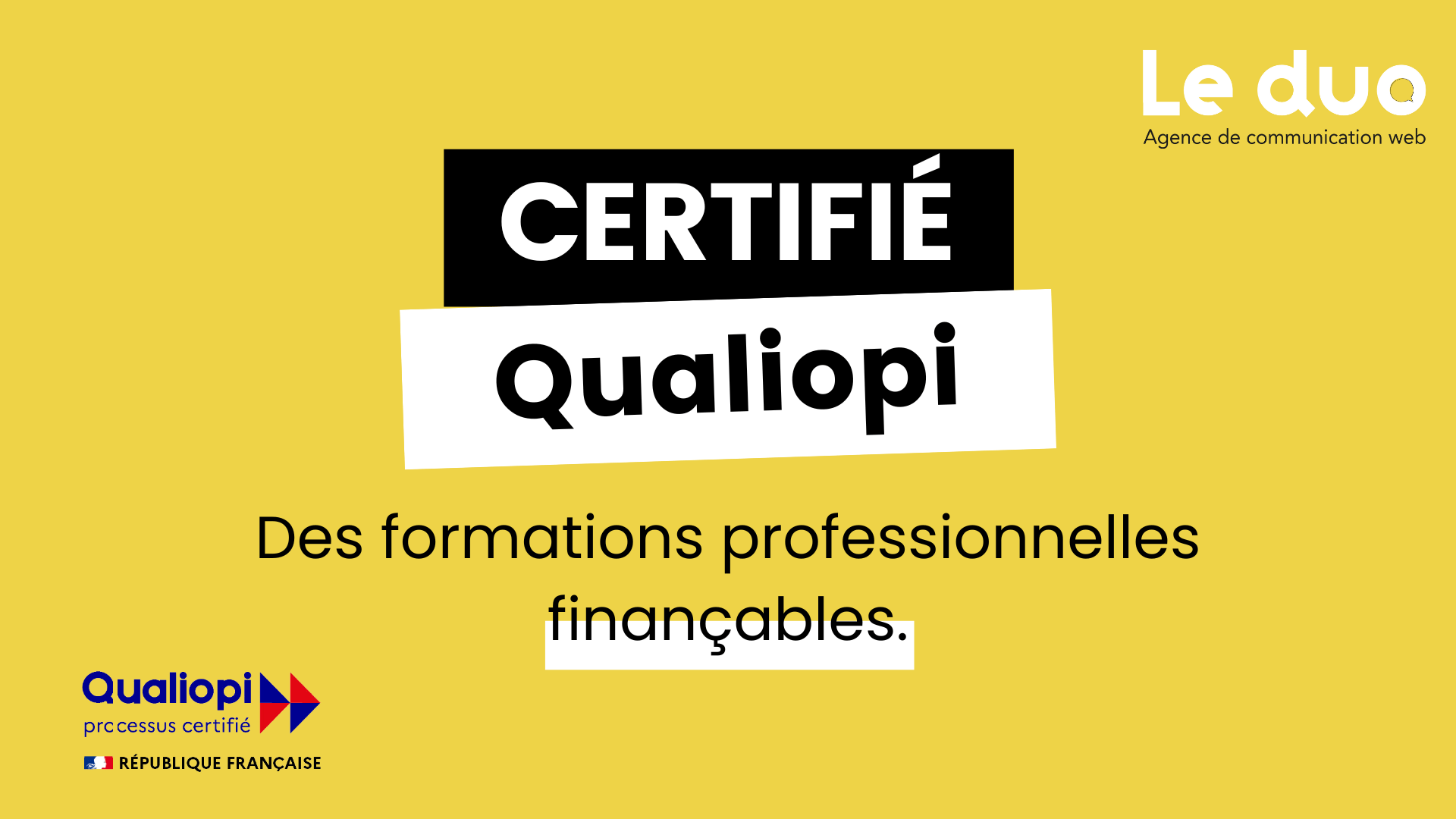 Lire la suite à propos de l’article Notre agence de communication est officiellement certifiée #Qualiopi ! ✨